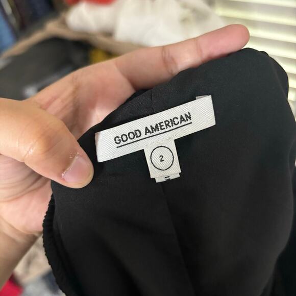 Good American High Rise Wide Leg Sheer Pants Black Size 2 - Picture 4 of 5